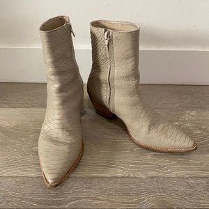Matisse Caty Ivory Snakeskin Bootie